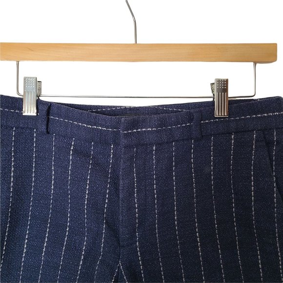 Banana Republic Blue Pinstripe Shorts Pockets size 4 Nautical - Picture 3 of 7